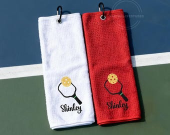 Toalla de Pickleball bordada personalizada, toalla para gimnasio, toalla con nombre, toallas de microfibra, toallas para el día del partido, regalo deportivo con monograma
