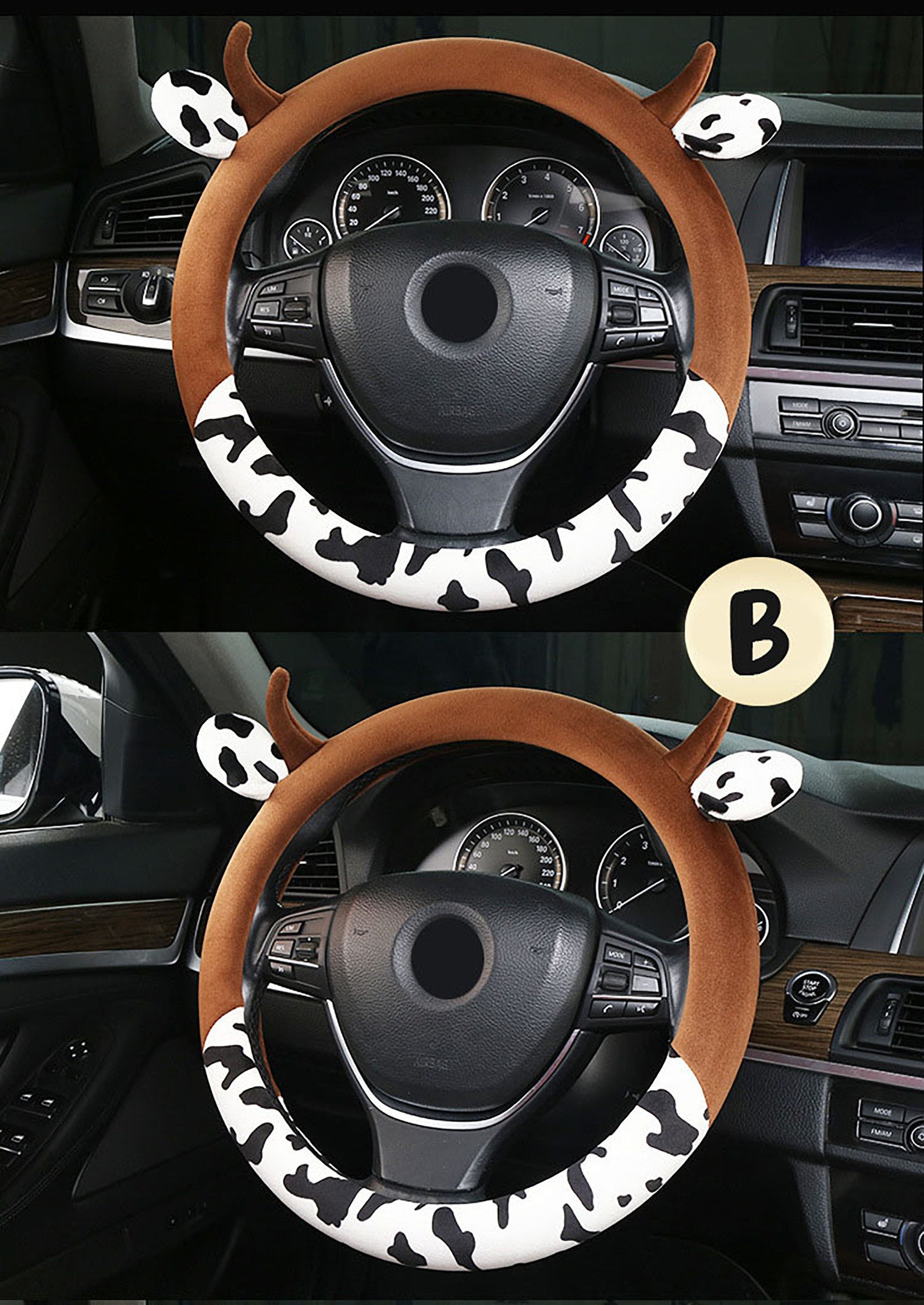 Cute Cows Design Steering Wheel Cover15'' Plush Steer Etsy