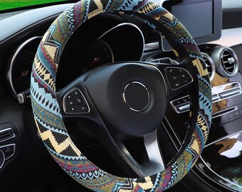 FKELYI African Tribal Design Steering Wheel Cover for Car,Vehicle Interior Steering Wheel Protector Dreamcatcher Horse Pattern FKELYI African Tribal Design Steering Wheel Cover for Car,Vehicle Interior Steering Wheel Protector Dreamcatcher Horse Pattern