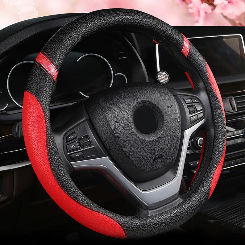 Carbon Fiber Steering Wheel Cover Leather Steering Wheel Etsy