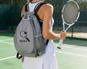 Personalized Tennis Duffel Bag, Multifunctional Sports Bag, Monogram Travel Bag, Tennis Bag for Girls, Racket Tote, Tennis Organizer Bag