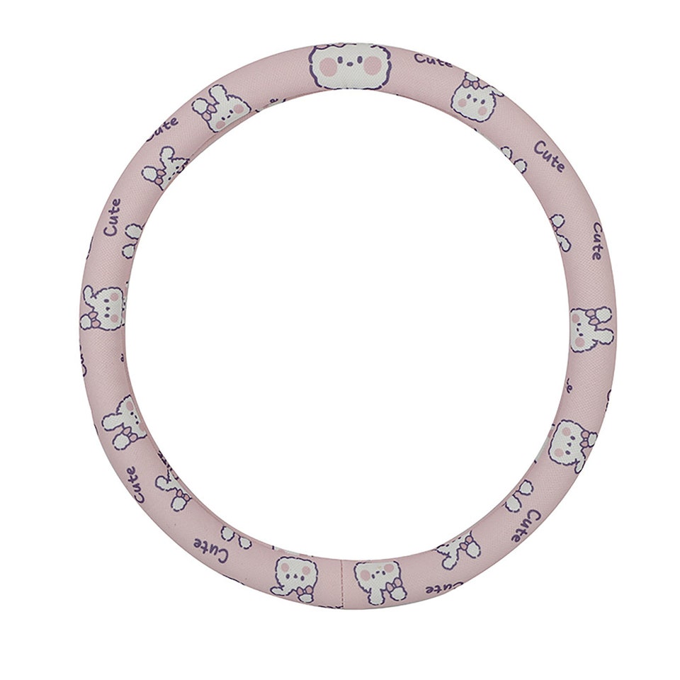 Discover Cute Cartoon Pink Rabbit Steering Wheel Cover