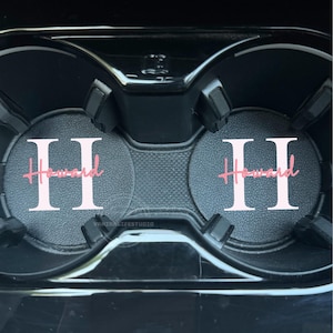 Personalized Set of 2 Car Coaster, Car Cup Holder Coasters, Car Accessories, Matching Cute Auto Decor, Car Drink Coaster, Car Gift