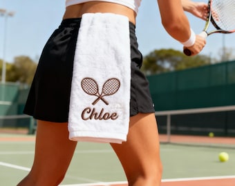 Gepersonaliseerde tenniszweethanddoek, teamgeesthanddoek, tennishanddoeken voor volwassenen, schoolsporten, pitchinghanddoeken voor meisjes, cadeau tennisliefhebber