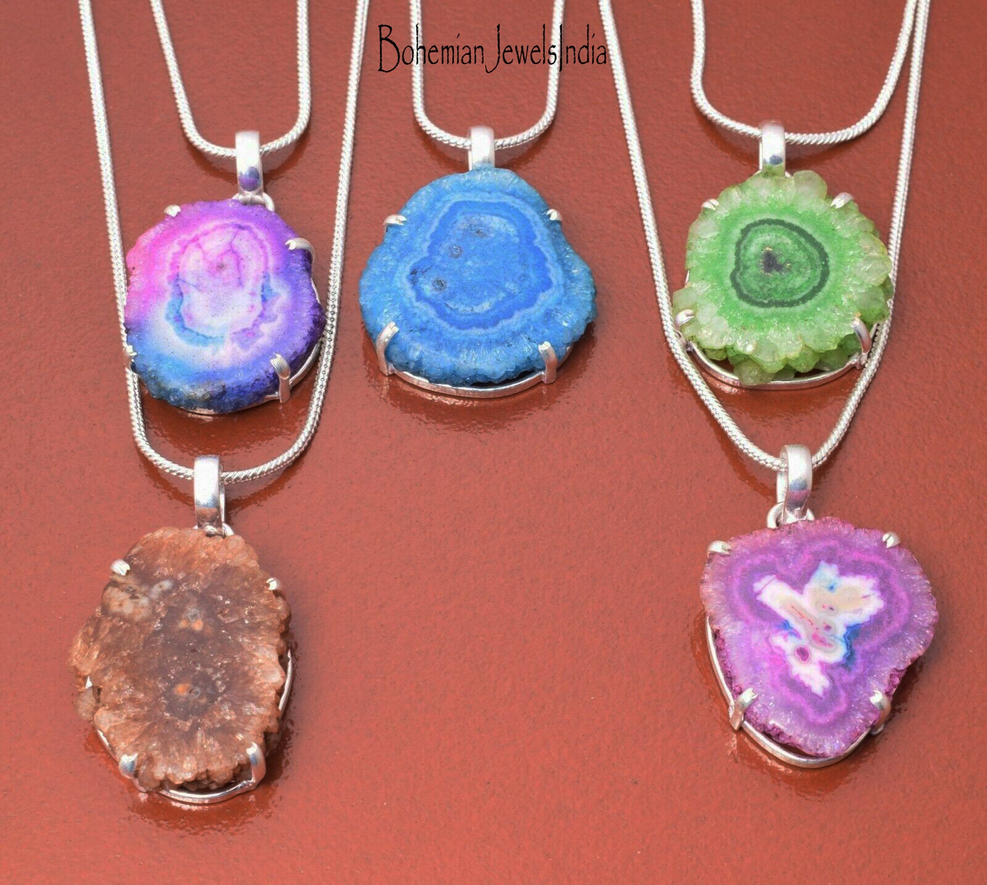 Solar Quartz Pendant 925 Sterling Silver Plated Pendant Etsy