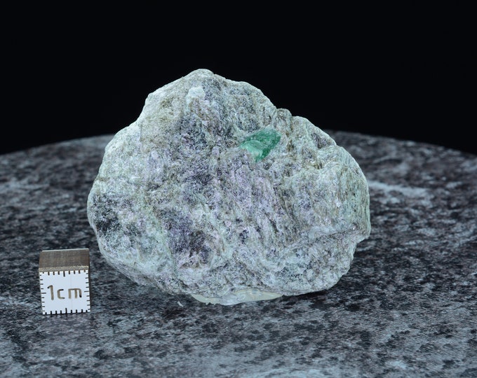 Rare rarity, large green emerald on biotite slate matrix, emerald grade Habachtal Austria, 57 x 46.8 x 10 mm