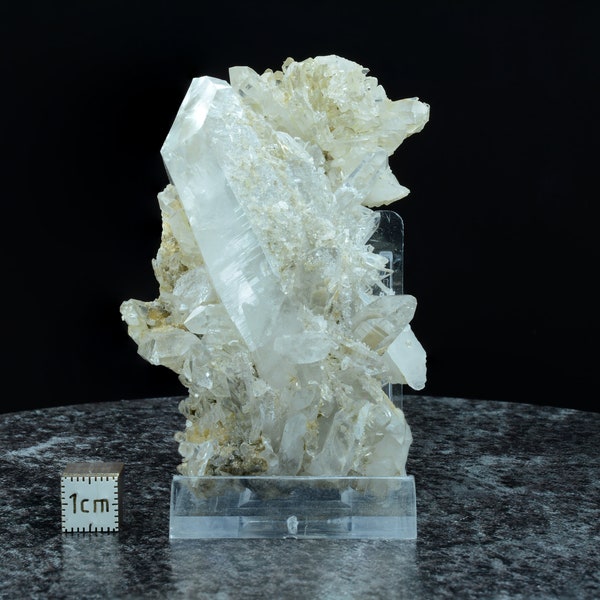 Bergkristall Quarz , Kristallstufe - Piz Scopi , Schweiz - 92 x 50 x 33 mm