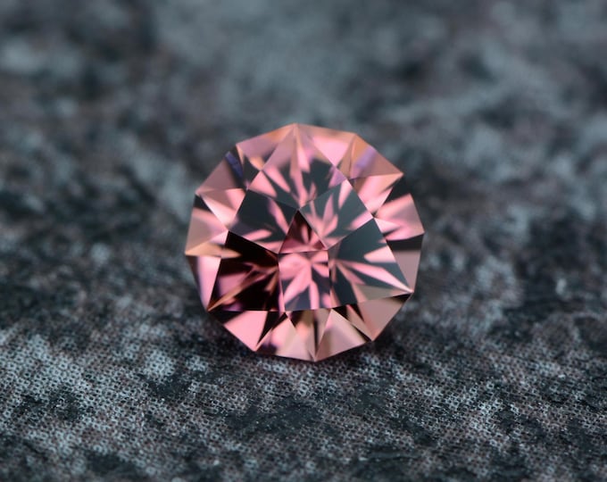 Tourmaline 0.96 carat pink-peach Afghanistan untreated faceted, precision cut from Germany