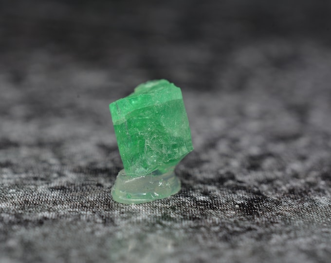 Rare rarity, emerald crystal 0.78 carat light green, natural & untreated from the Habachtal, Austria AT, 5.0 x 5.0 x 3.6 mm