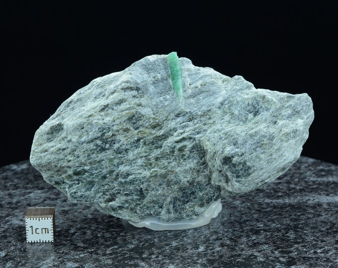 Rare rarity, light green emerald on biotite slate bedrock, emerald specimen Habachtal Austria, 105.3 x 64.7 x 23.7 mm