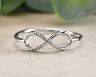 Simple Infinity Silver Ring, Infinity Ring, Womens Infinity Silver Ring , Infinity Wedding Ring , Infinity Ring for Her Pretty Girl ring