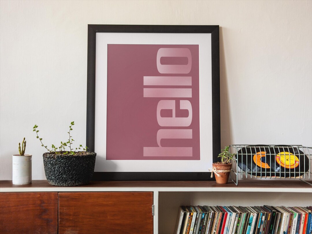 Hello Art Print | Minimalist Wall Decor | Instant Download Hello Word ...