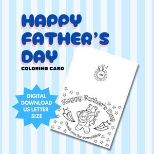 Karte zum Vatertag | Niedliches Löwen Design | Innenseite leer für Nachricht | Kinder Karte zum Ausdrucken für Papa | Sofort Download PDF