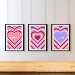 Valentine&#39;s Day Digital Wall Art Set, Heart-Themed Prints, Love & Amour Decorations, Romantic Gift for Couples, Couple’s Gift Ideas