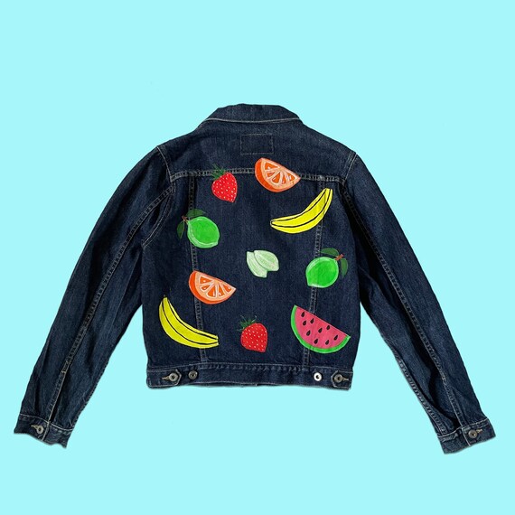 Hand-painted Just Jeans Custom Fruit 