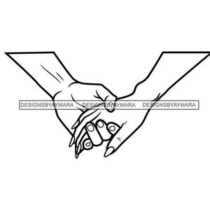 Touching Holding Hands Arms Human People Person Friends Hand Touch Fingers Friendship Outline Graphic SVG PNG JPG Cutting Files Print Design