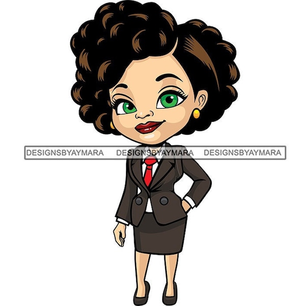 Caucasian Woman Lady Dressed Business Skirt Suit Curly Hair People Office Executive Pocket White SVG PNG JPG Cutting Files Print Design