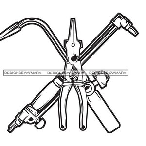Welding Welder Tools Worker Materials Metal Steel Flames Helmet Factory Mask Skill Outline Graphic SVG PNG JPG Cutting Files Print Design