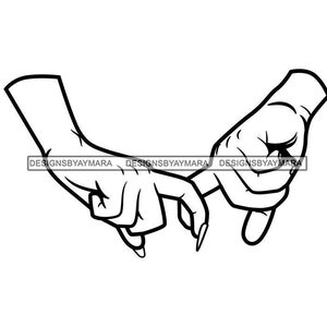Couple Man Woman Locked Fingers Fingernails Human People Person Wrist Lovers Palm Outline Graphic SVG PNG JPG Cutting Files Print Design