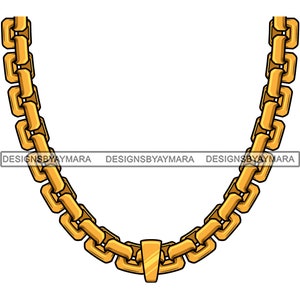 Gouden ketting sieraden ketting elegantie mode stijl accessoire illustratie SVG PNG JPG clipart vector ontwerpen silhouet Cricut cut snijden