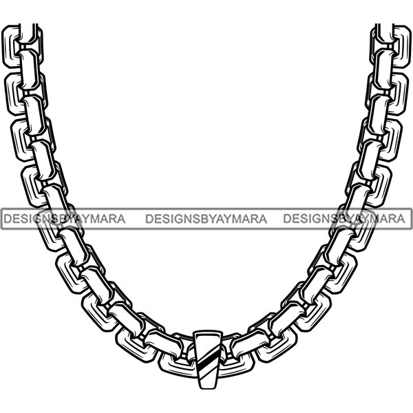 Necklace Jewelry Chain Elegance Fashion Style Accessory Illustration B/W SVG PNG JPG Clipart Vector Designs Silhouette Cricut Cut Cutting