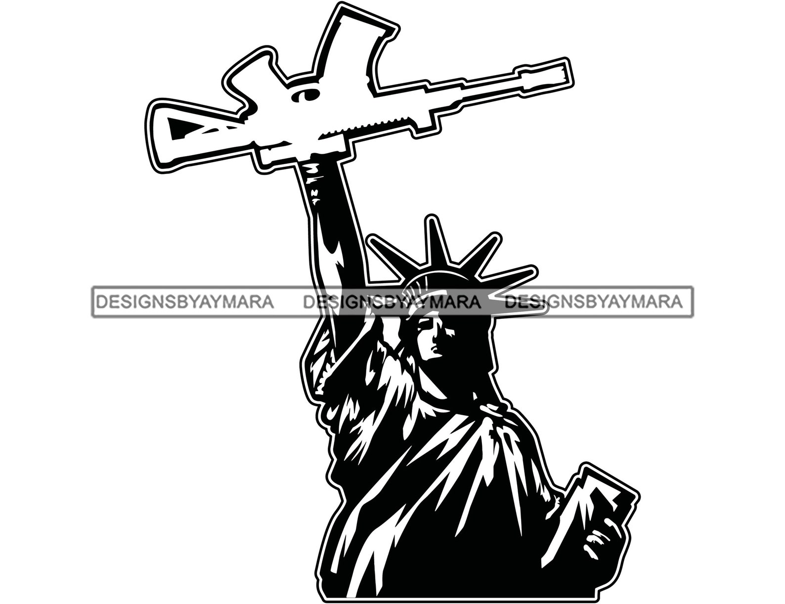 Statue Liberty Holding Gun Second Amendment Firearms Logo Etsy