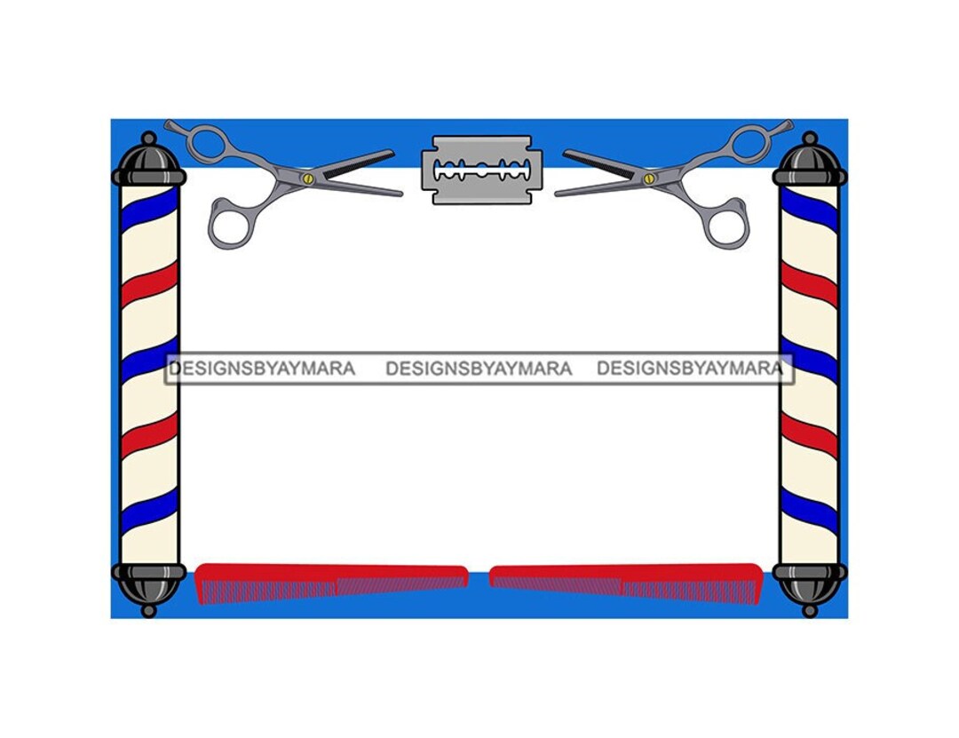 Barber Frame Window Frame Picture Red White Blue Etsy
