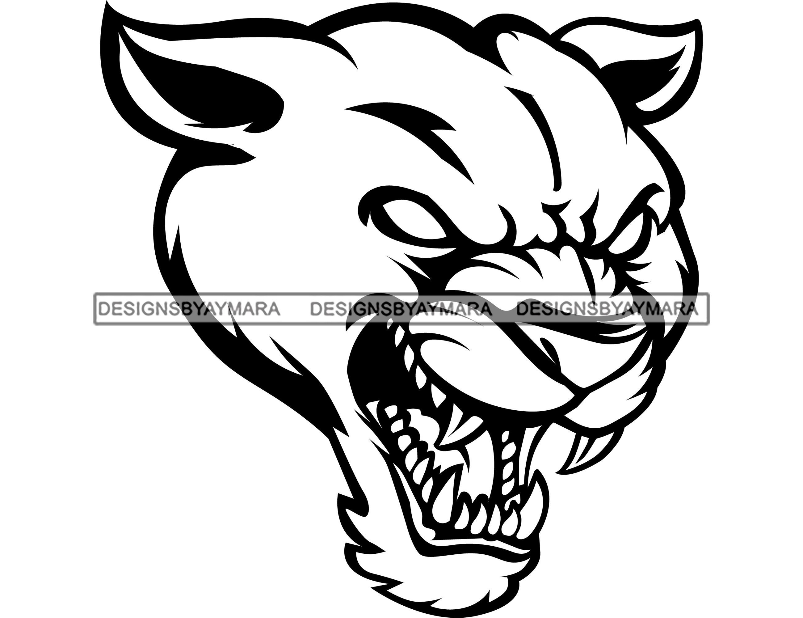 Cougar Head Face Animal Wild Puma Cartoon School Team Sport - Etsy Cougar Head Face Animal Wild Puma Cartoon School Team Sport - Etsy