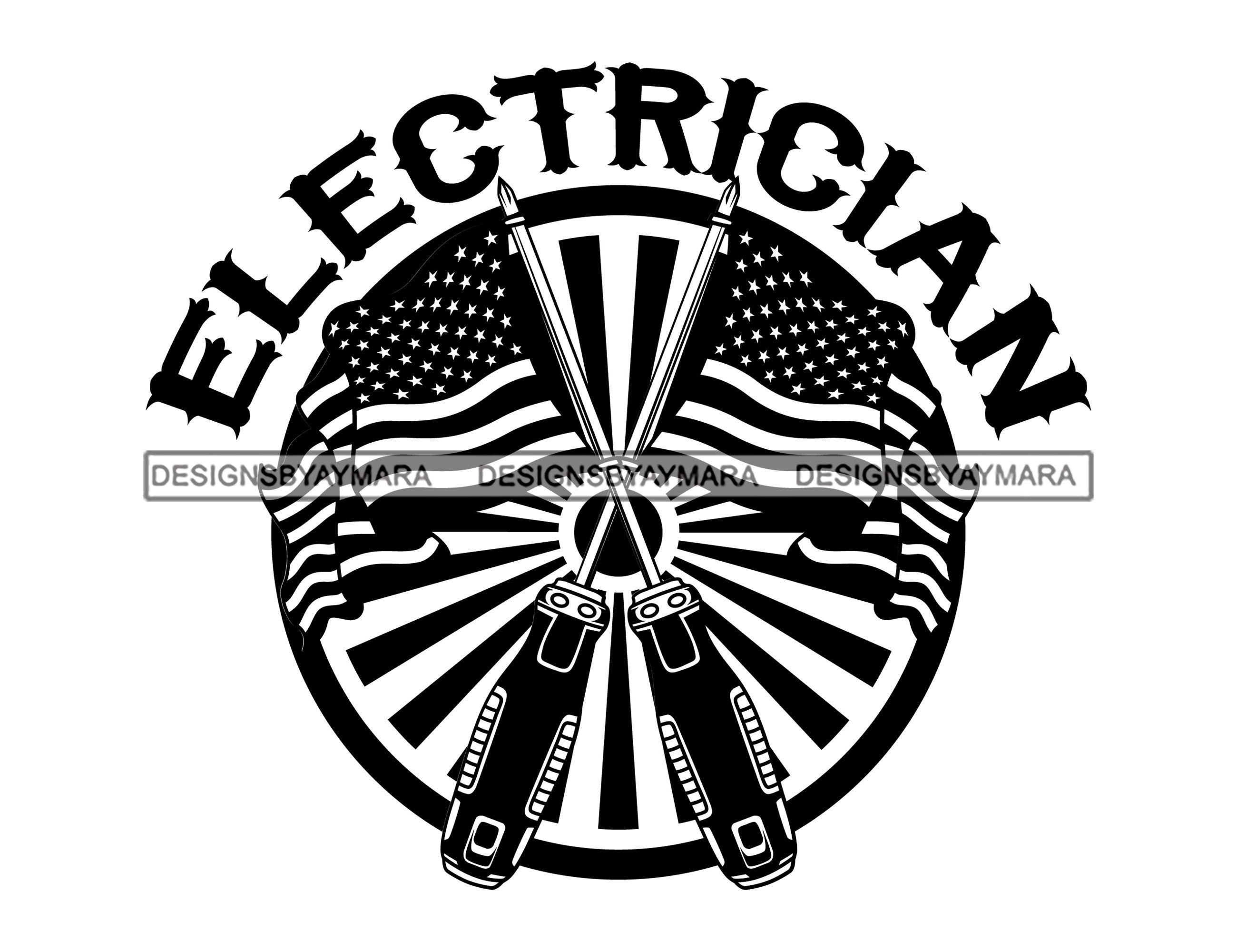 Electrician American Flags Screwdrivers Electrical Banner Etsy