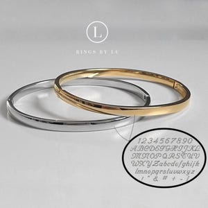 Edelstahl Armreif mit Gravur | unisex minimalistisch personalisiert in gold und silber