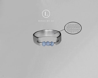 Anello incisione sfaccettato ansia fidget anello inciso unisex in argento inossidabile regolabile impilabile