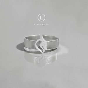 Wolf&#39;s Head Ring | Personalized engraving inside | Stainless steel | Anti-tarnish unisex | Lightweight | Adjustable | Silver