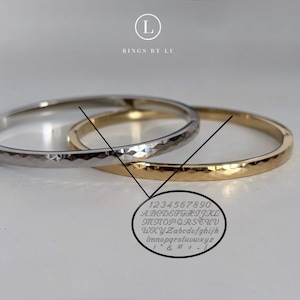 Armreif aus Edelstahl mit Gravur facettiert | unisex minimalistisch personalisiert in gold und silber