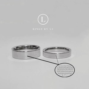 Stainless steel ring with engraving in various widths - Minimalist, unisex and personalized