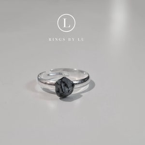 Ring Crystal Healing Stone | adjustable| silver | gold | snowflake obsidian | Aquamarine | angelite | kyanite|amethyst | quartz | Larimar
