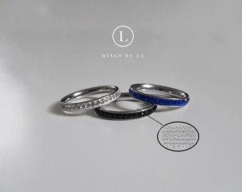 playful stacking ring made of stainless steel with engraving