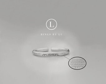 Ring engraved desired engraving 2 mm personalized silver gold stacking ring unisex rustproof lightweight adjustable