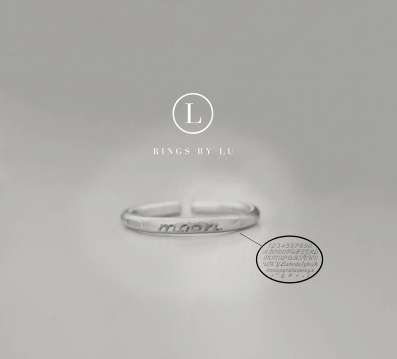 Ring graviert Wunschgravur 2mm personalisiert silber gold Stapelring unisex rostfrei lightweight verstellbar Bild 1