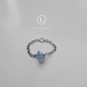 Ring| Crystal |Edelstein | Heilstein |Kettengliederring | gems | verschiedene Steine | stainless steel | rostfrei | Edelstahl | lightweight