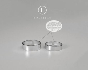 Ring engraved | personalized | stainless steel | anti-tarnish unisex | lightweight | adjustable | adjustable | engraved | silver | silver