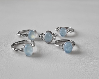 Edelsteinring Aquamarine Heilstein Edelstein | verstellbar | adjustable