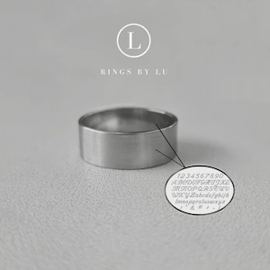 ring graveren| roestvrij staal | gepersonaliseerd | roestvrij/waterdicht | roestvrij staal | 7 mm breedte | gepersonaliseerd | uniseks | zilver