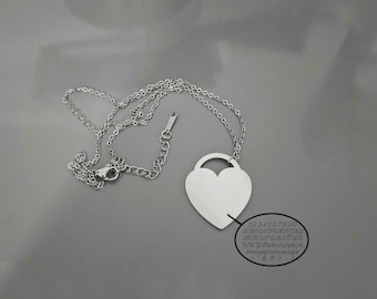 Chain engraving plate | personalized chain | stainless steel | stainless steel | engraving | initials | heart charm heart pendant engraving