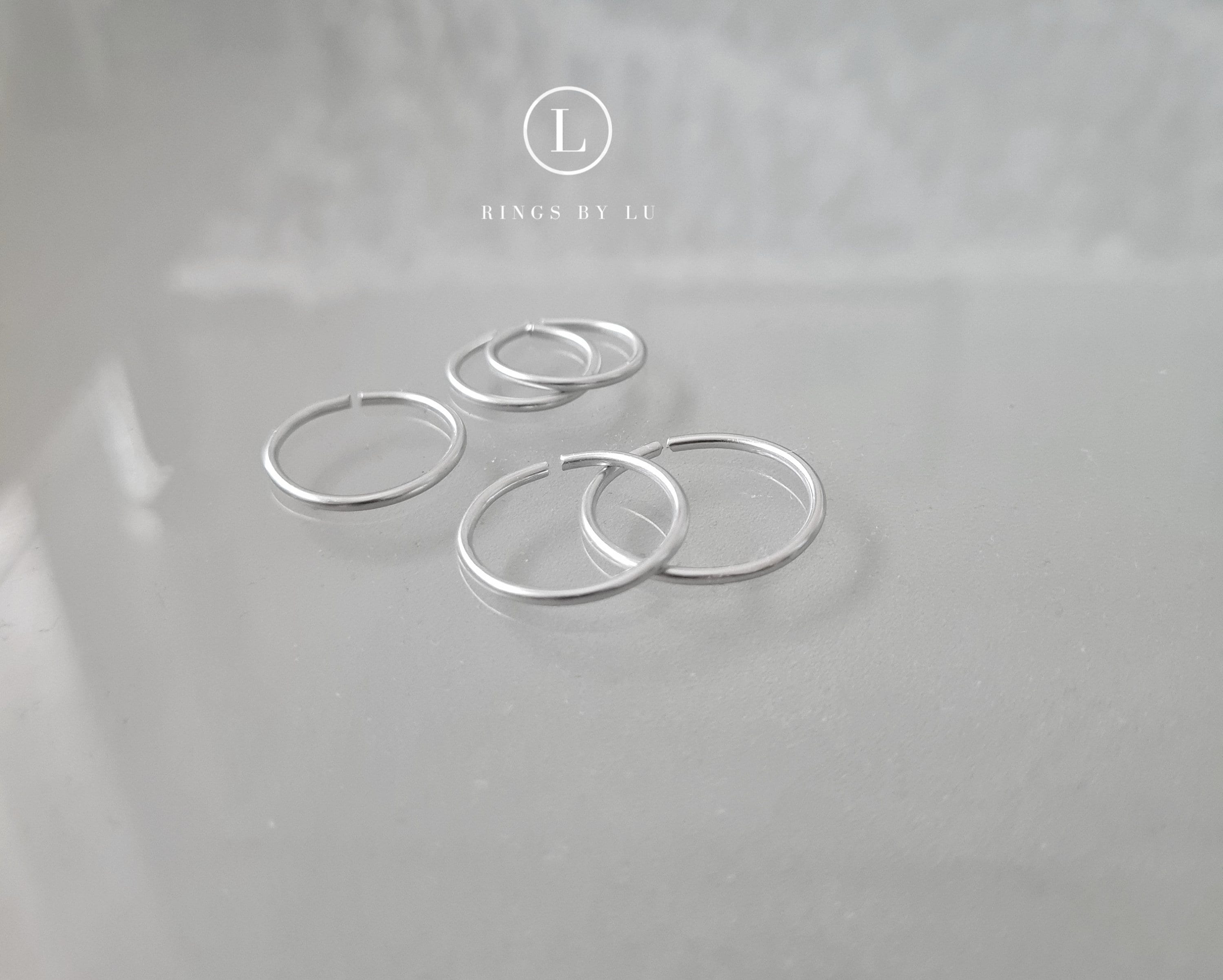 Stacking rings set stack stainless steel | minimalistic | adjustable | anti tarnish | 1.5 mm width | unisex waterproof | adjustable | lightweight ring
