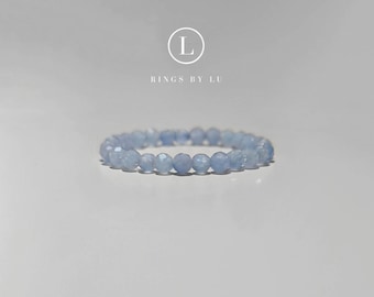 Anillo, piedra preciosa, piedra curativa, facetado, unisex, aguamarina, aventurina, cuarzo, jade, amatista, 2 mm, elástico, apilable