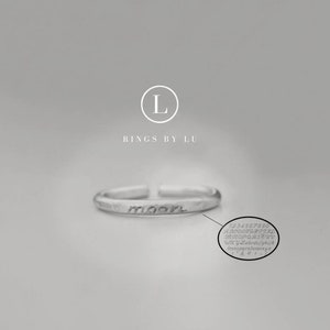 Ring mit Wunschgravur 2mm personalisiert silber gold Stapelring unisex rostfrei lightweight verstellbar