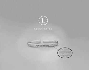 Personalized ring with custom engraving, 2 mm, silver/gold, stackable, unisex, rustproof, lightweight, adjustable