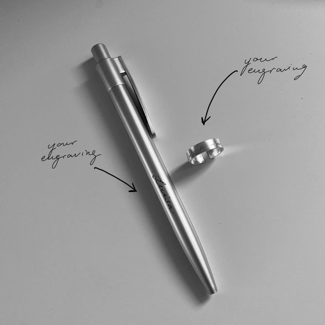 Personalized Gift Set – Engraved Ballpoint Pen & Adjustable Ring With ...