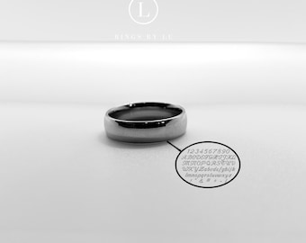 Stainless steel ring with engraving - Minimalist, unisex and personalized with handwriting. Graur gift for her and him.