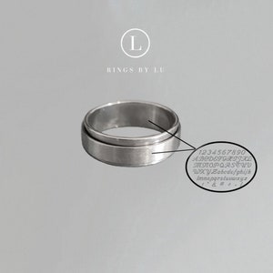 Ring gegraveerd draaibaar angstfidget roestvrij staal unisex | roestvrij staal gegraveerd | waterdicht minimalistisch | gepersonaliseerd | op maat gemaakt